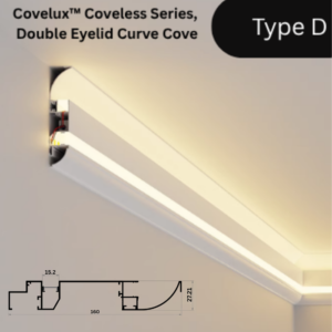 Covelux™ Coveless Series, Double Eyelid Curve Cove Profile LED Light