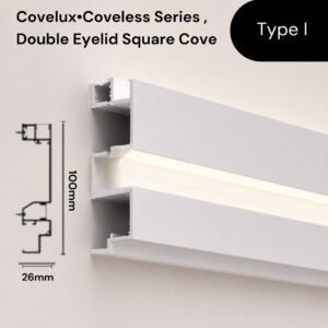 Covelux™ Coveless Series, Double Eyelid Square Cove Profile LED Light