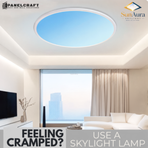 SunAura Skylight Round Surface Mount LED Skylight No False Ceiling required
